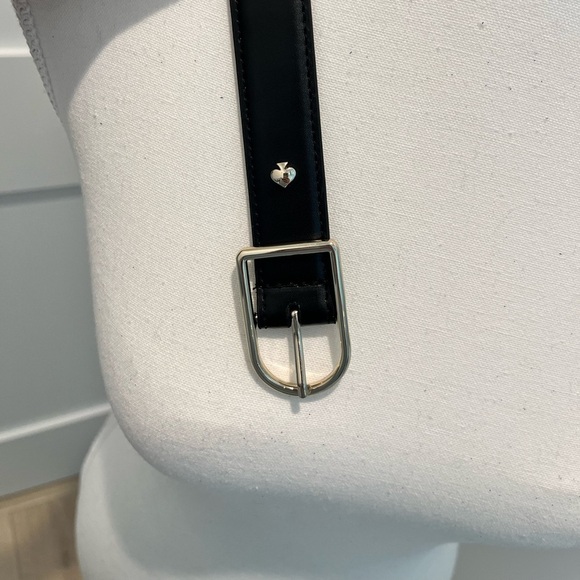 Black Kate Spade New York stitched feather edge belt small/medium black NEW - Picture 6 of 11
